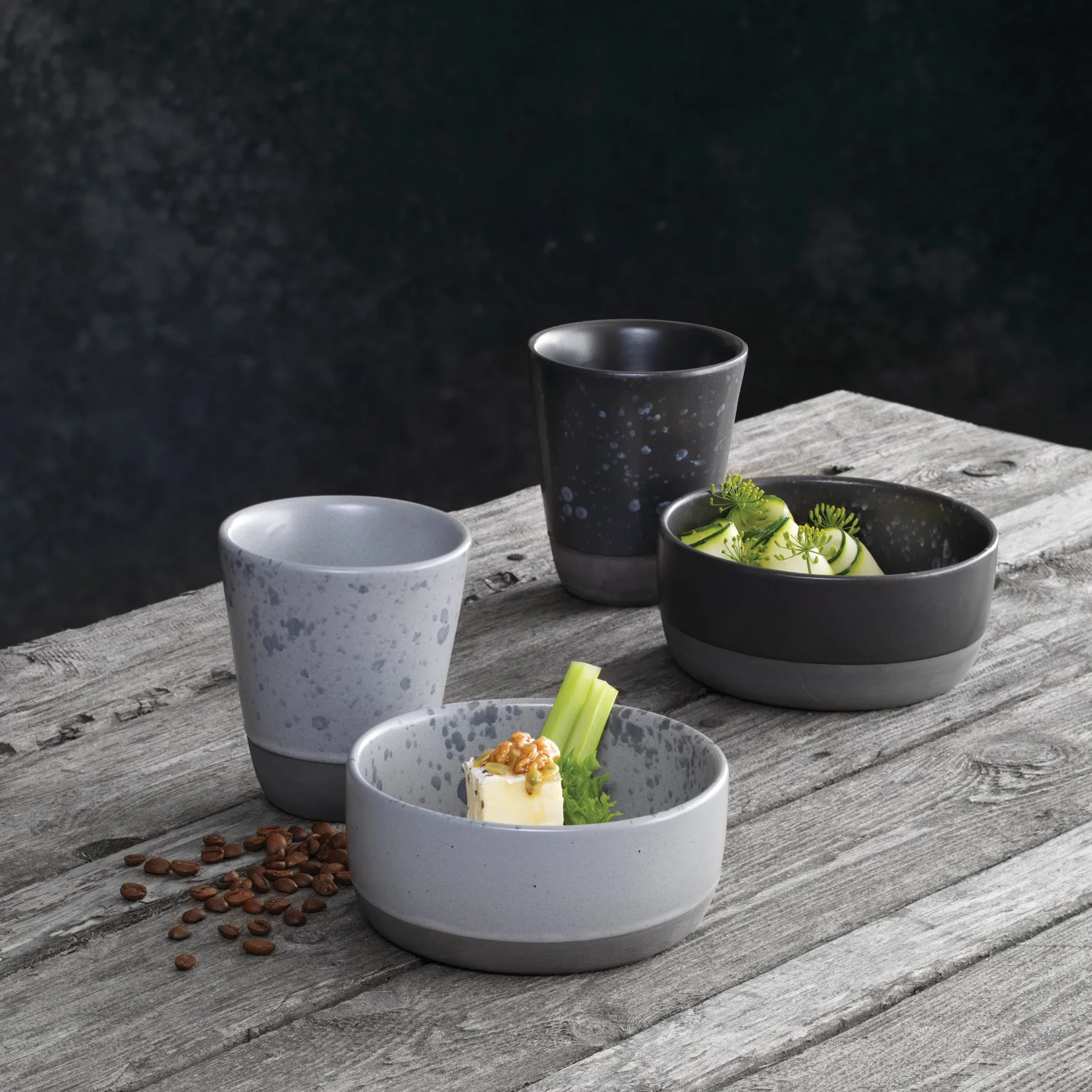 Bol Raw Ø13,5 cm, noir à pois Aida