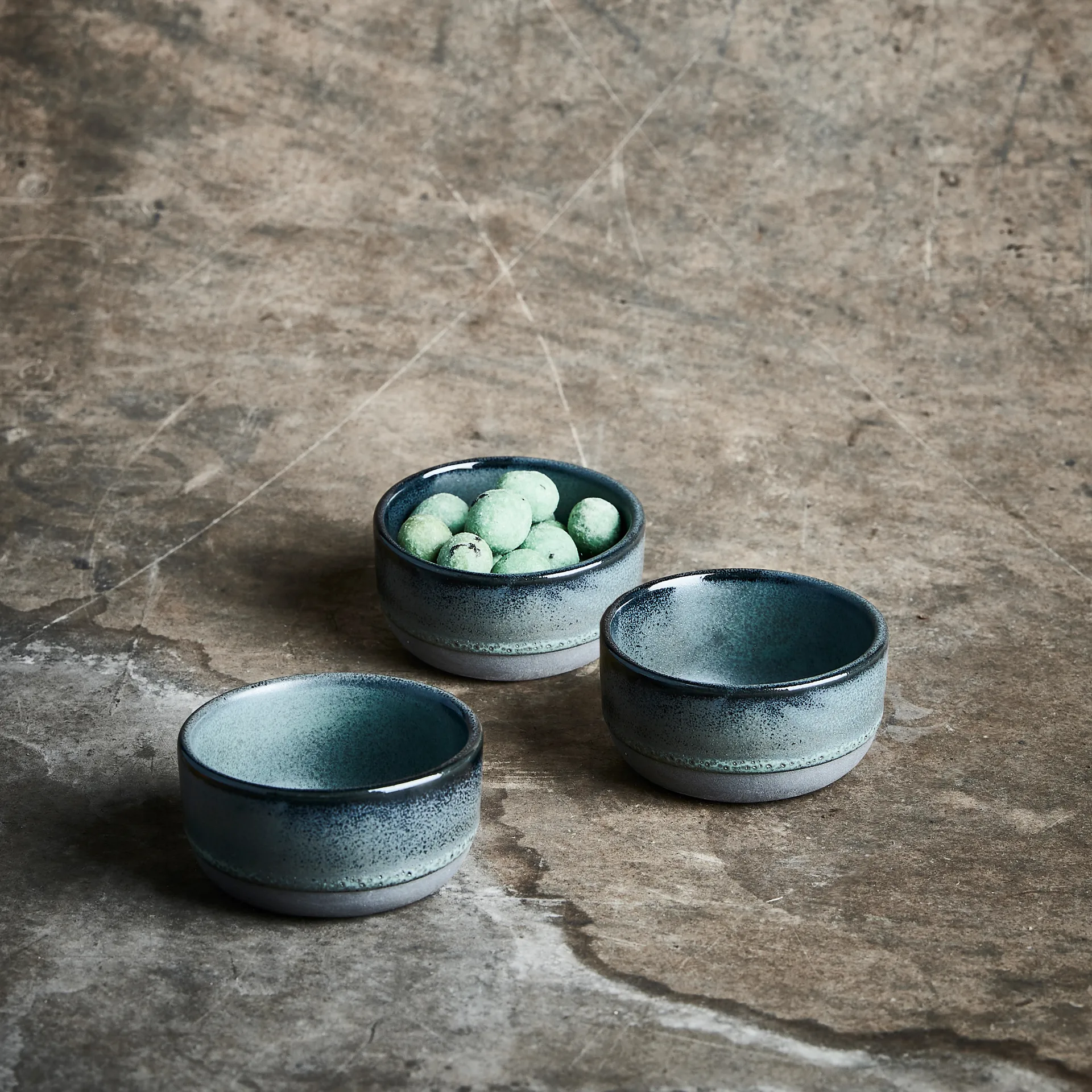 Bol Raw mini Ø7,5 cm Lot de 3, Northern green Aida