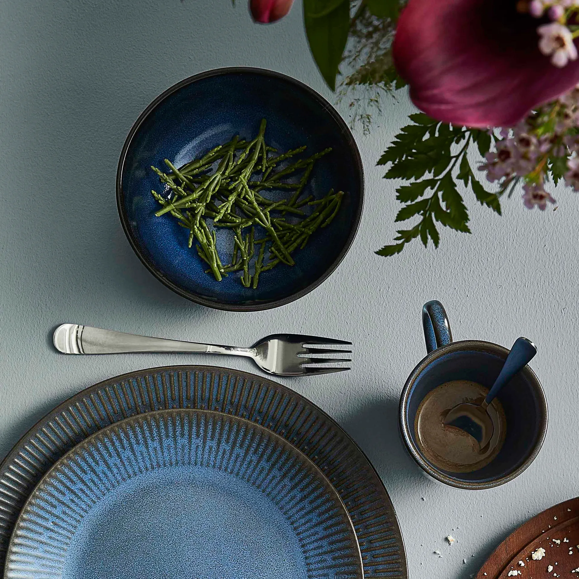 Bol Relief Ø14 cm, Bleu Aida