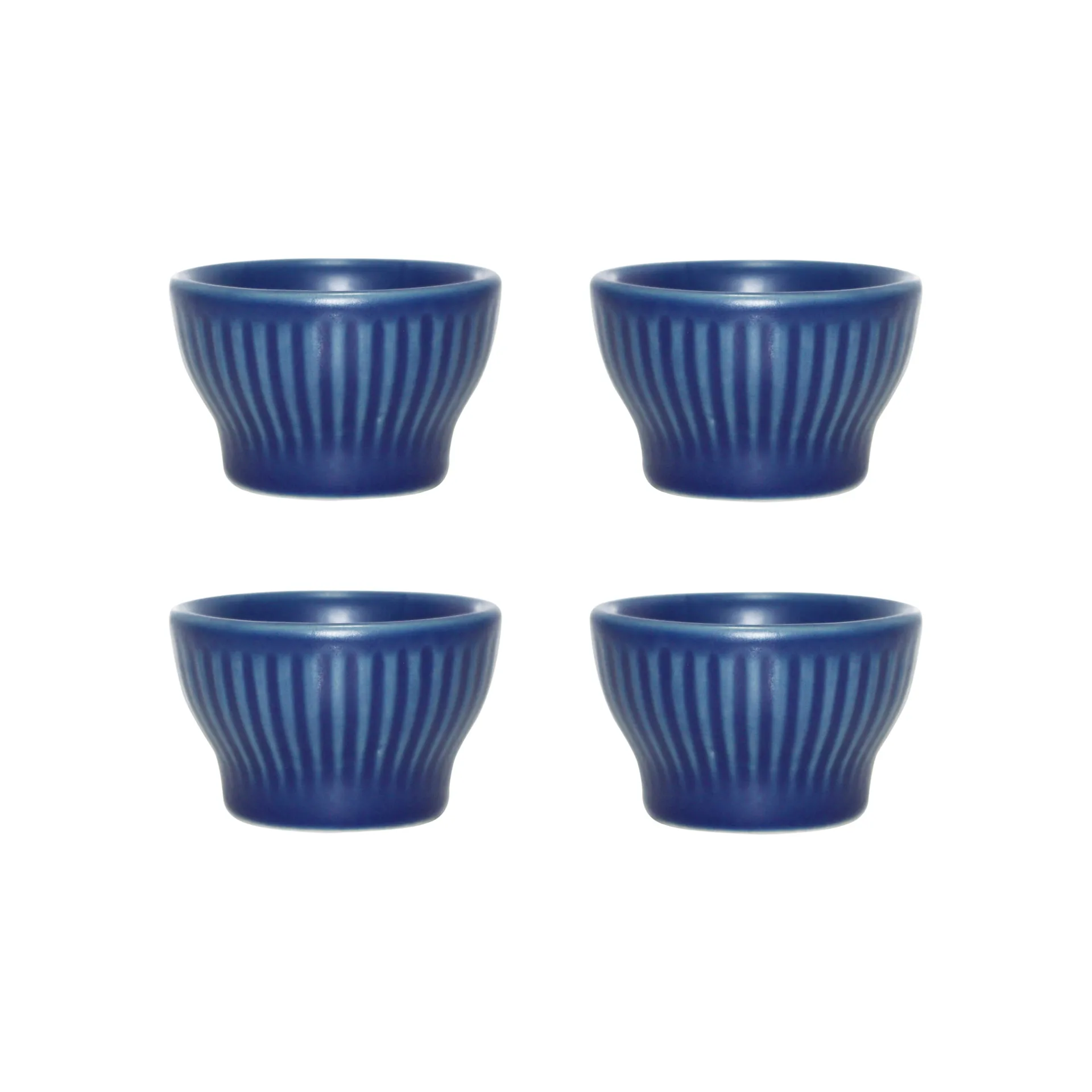 Coquetier Groovy Lot de 4, Blue stoneware Aida