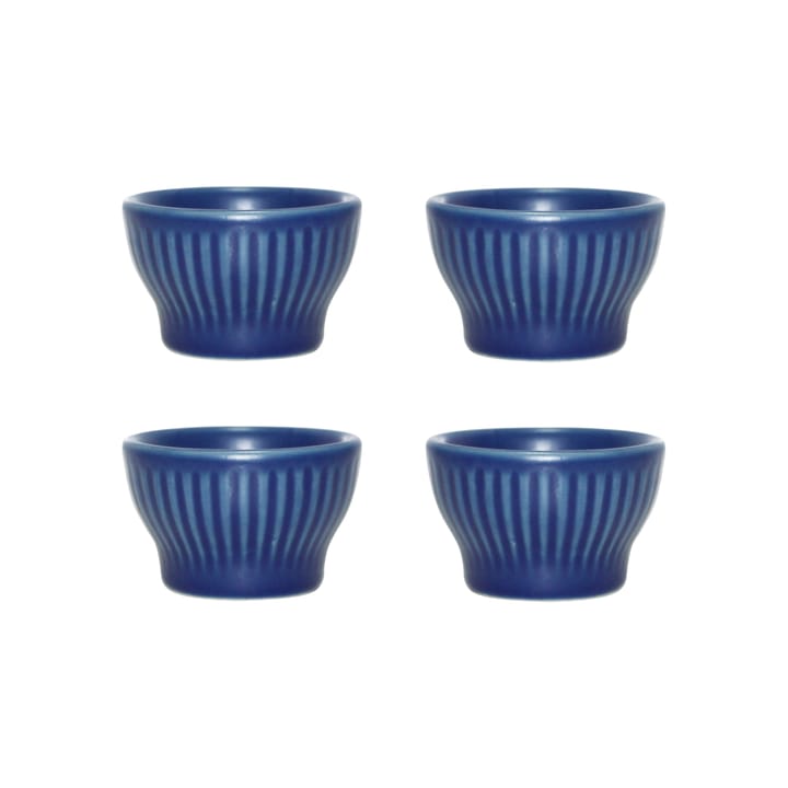 Coquetier Groovy Lot de 4 - Blue stoneware - Aida