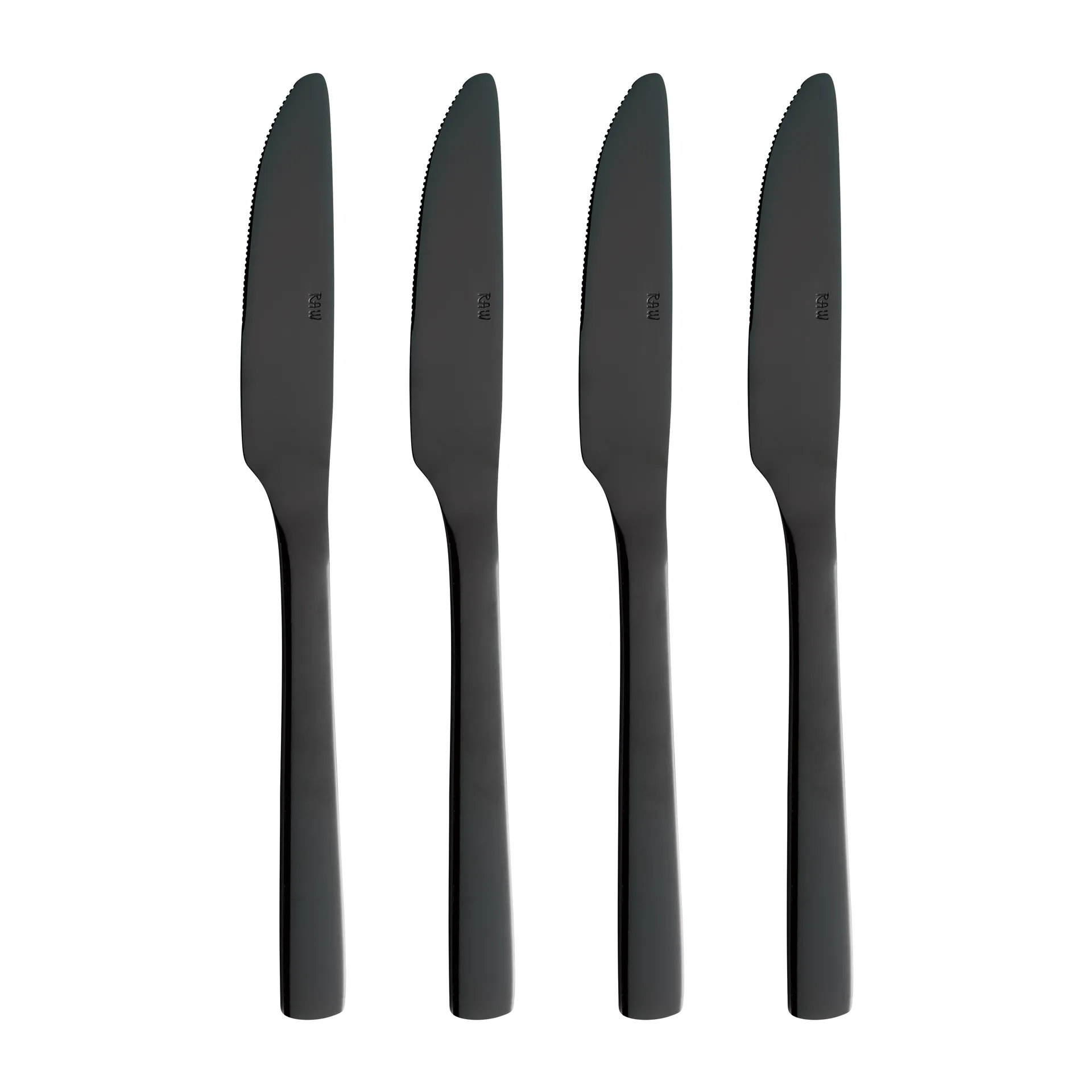 Couteau de table Raw, lot de 4, Noir Aida