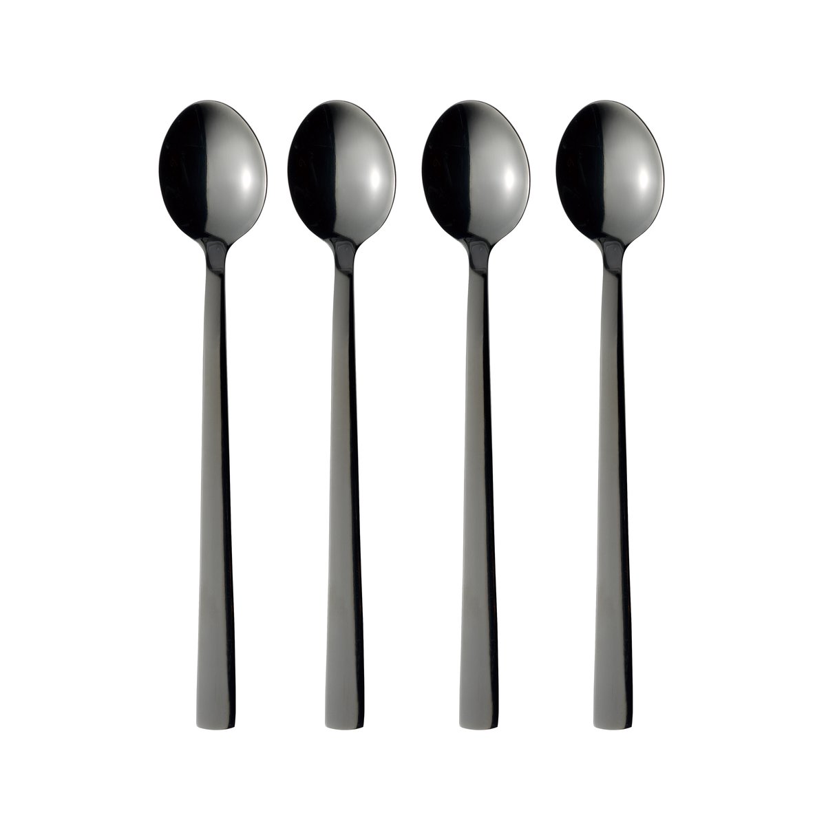 Aida Cuillère à latte Raw Lot de 4 Black | Design Scandinave | Cuillères à thé & à café | Noir