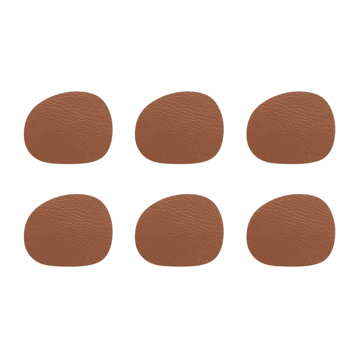 Dessous de verre Raw cuir lot de 6 - Brun cannelle (brun) - Aida