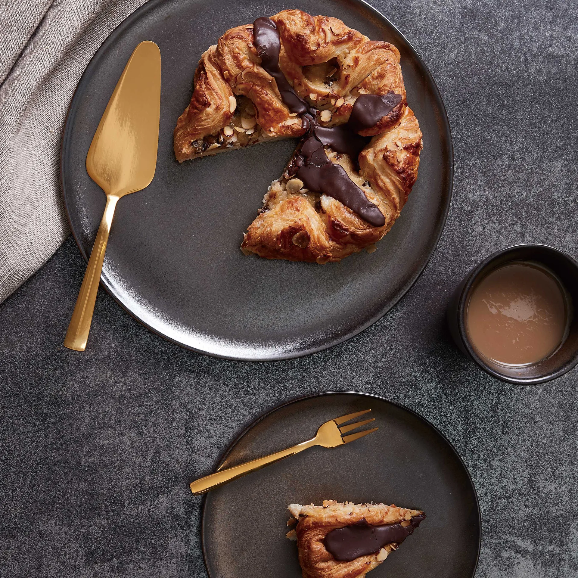 Ensemble à tarte Raw 5 Pièces, Doré Aida