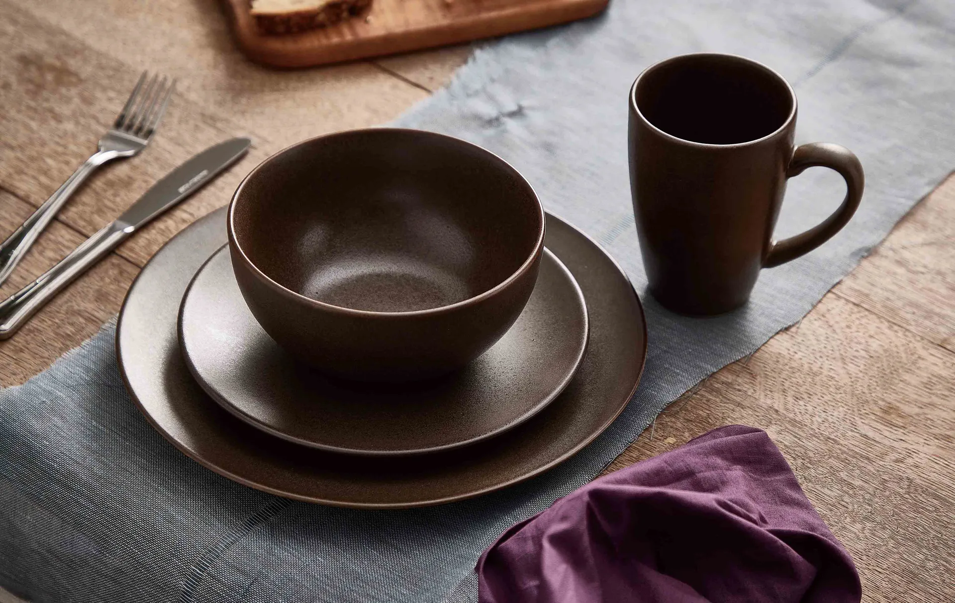 Petite assiette Ceramic Workshop Ø19,5 cm, Chestnut-matte brown Aida