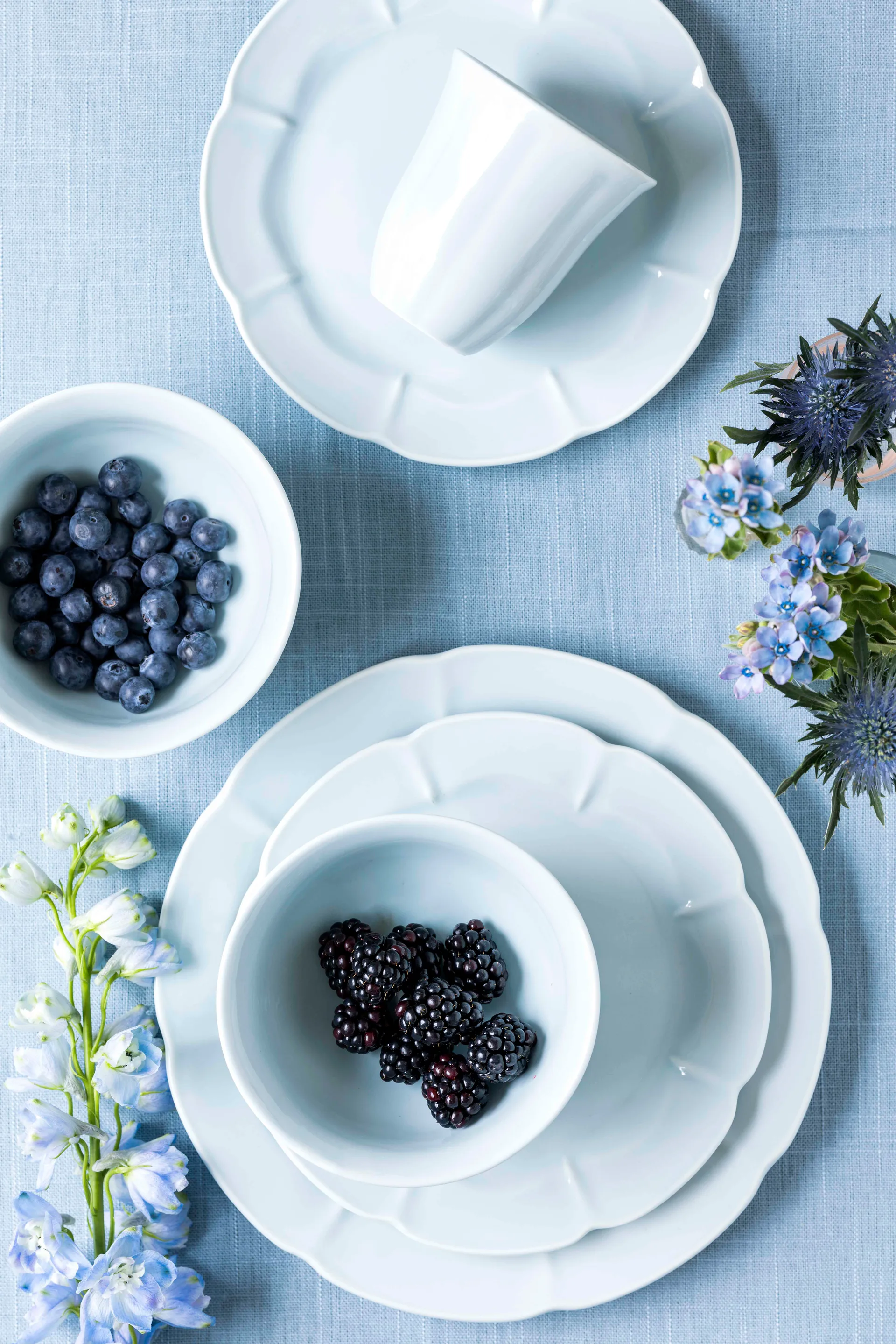 Petite assiette Søholm Solvej 22 cm, Powder blue Aida