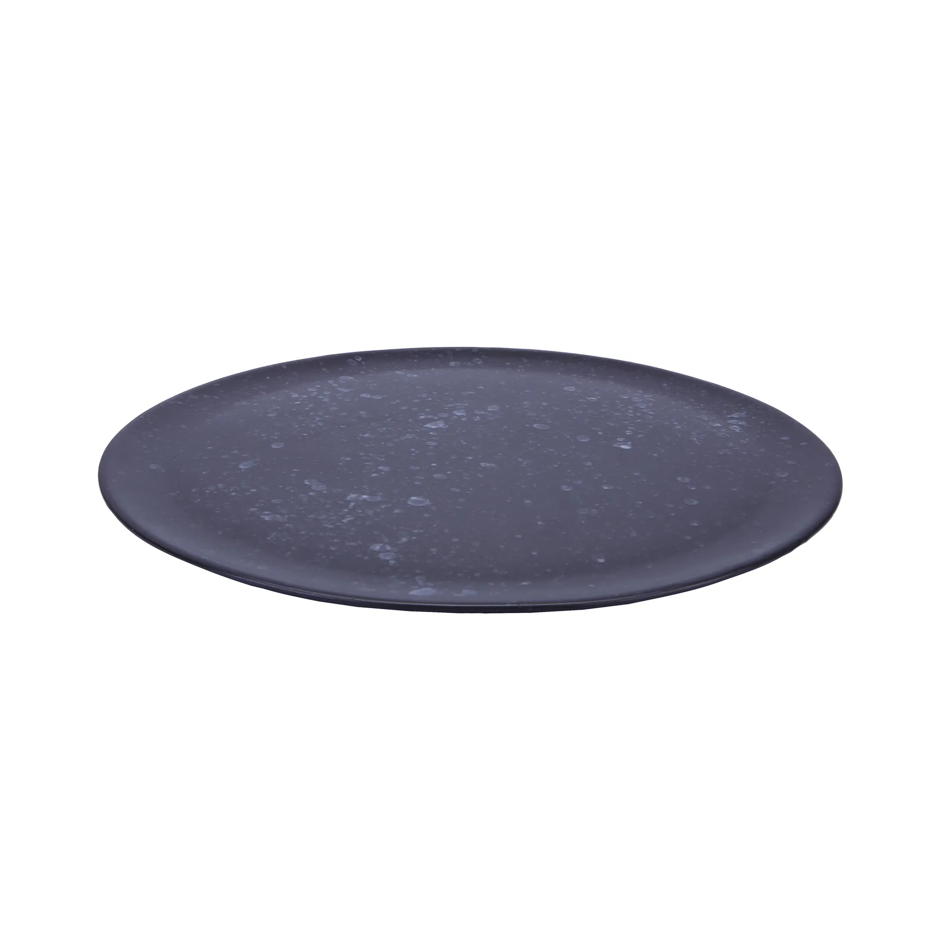 Plat à service Raw Ø 42 cm, Noir à pois Aida