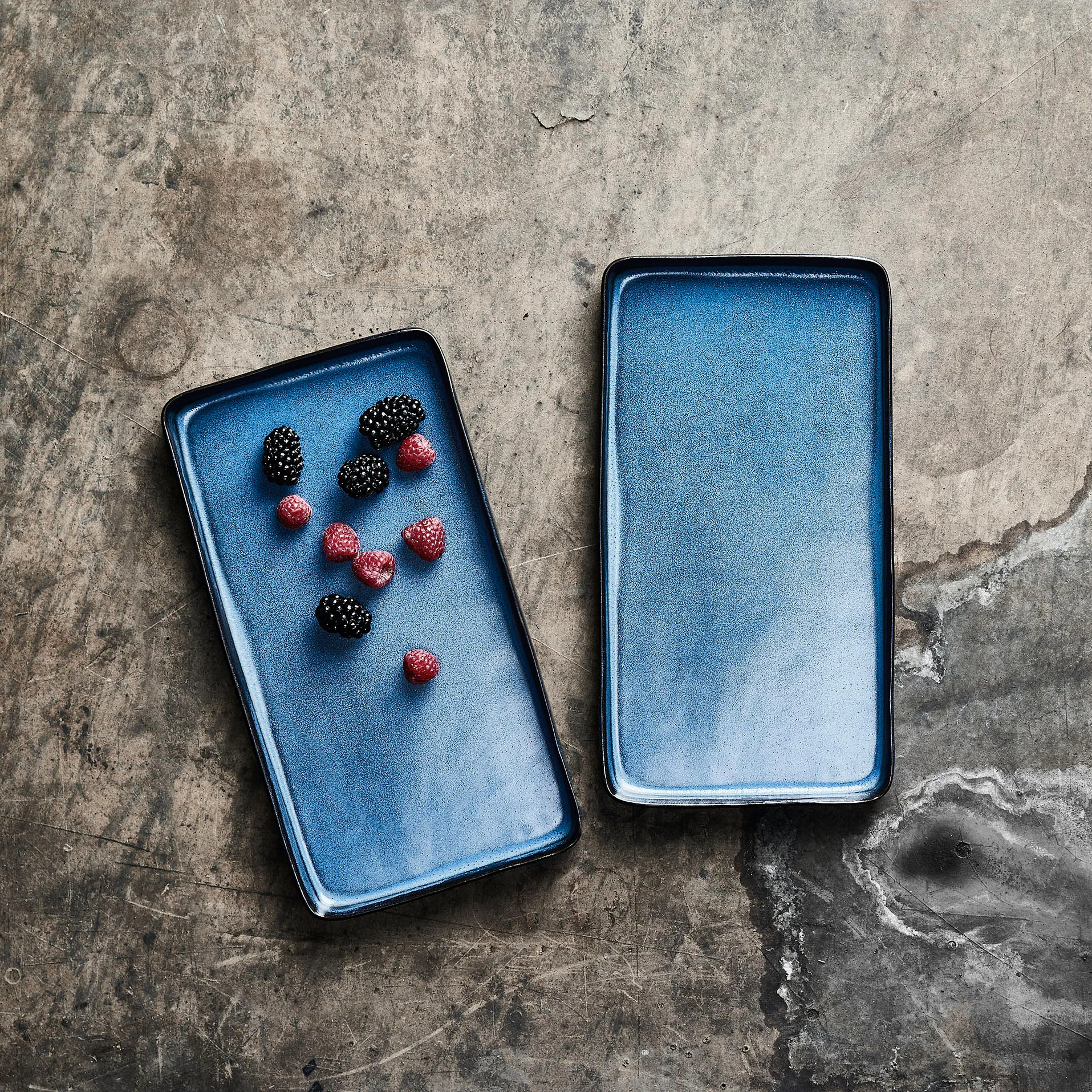 Plat Raw 18x34 cm Lot de 2, Midnight blue Aida