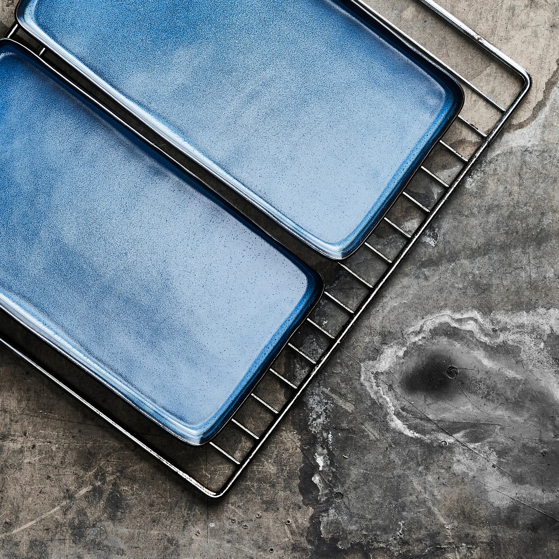 Plat Raw 18x34 cm Lot de 2, Midnight blue Aida