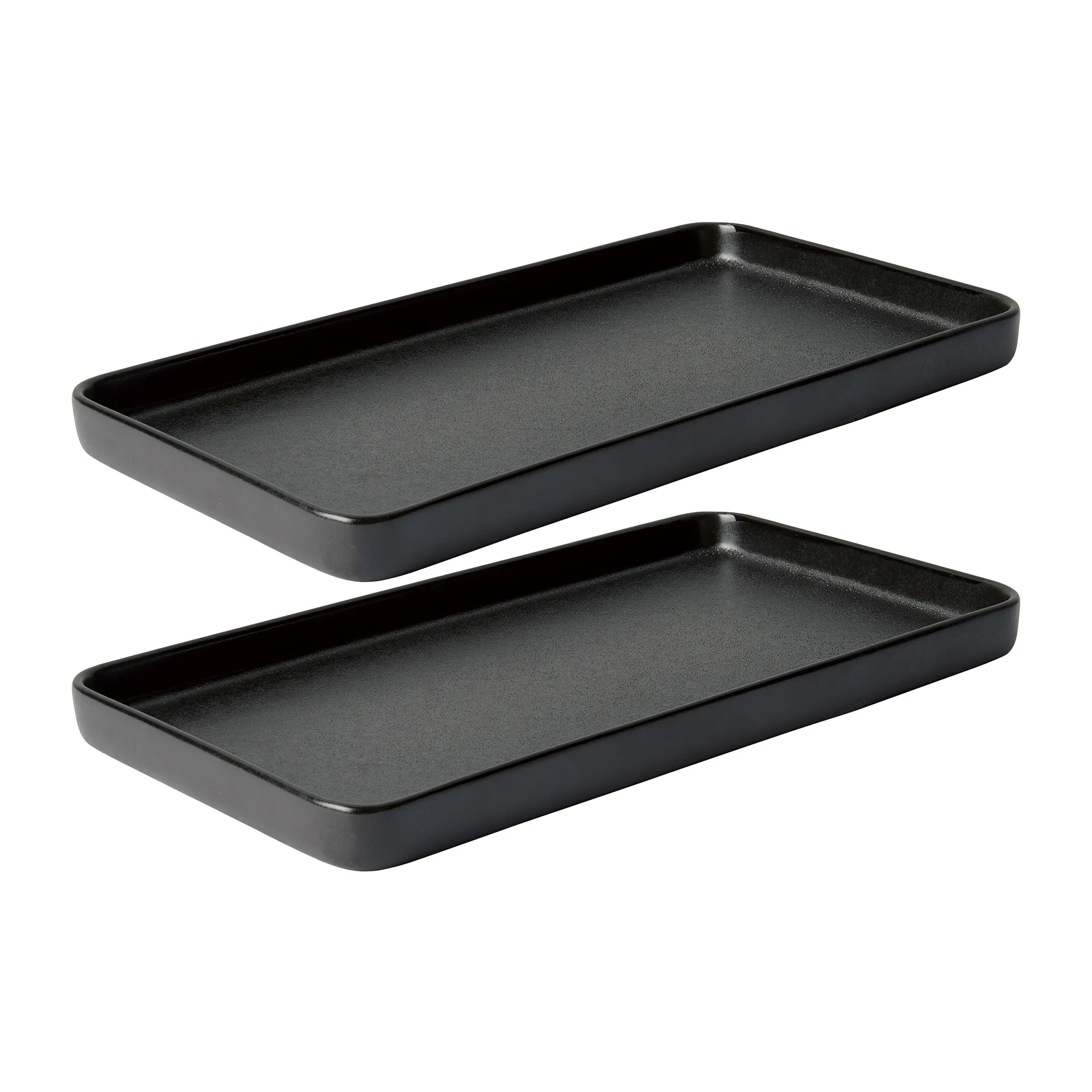 Plat Raw 18x34 cm Lot de 2, Noir titane Aida
