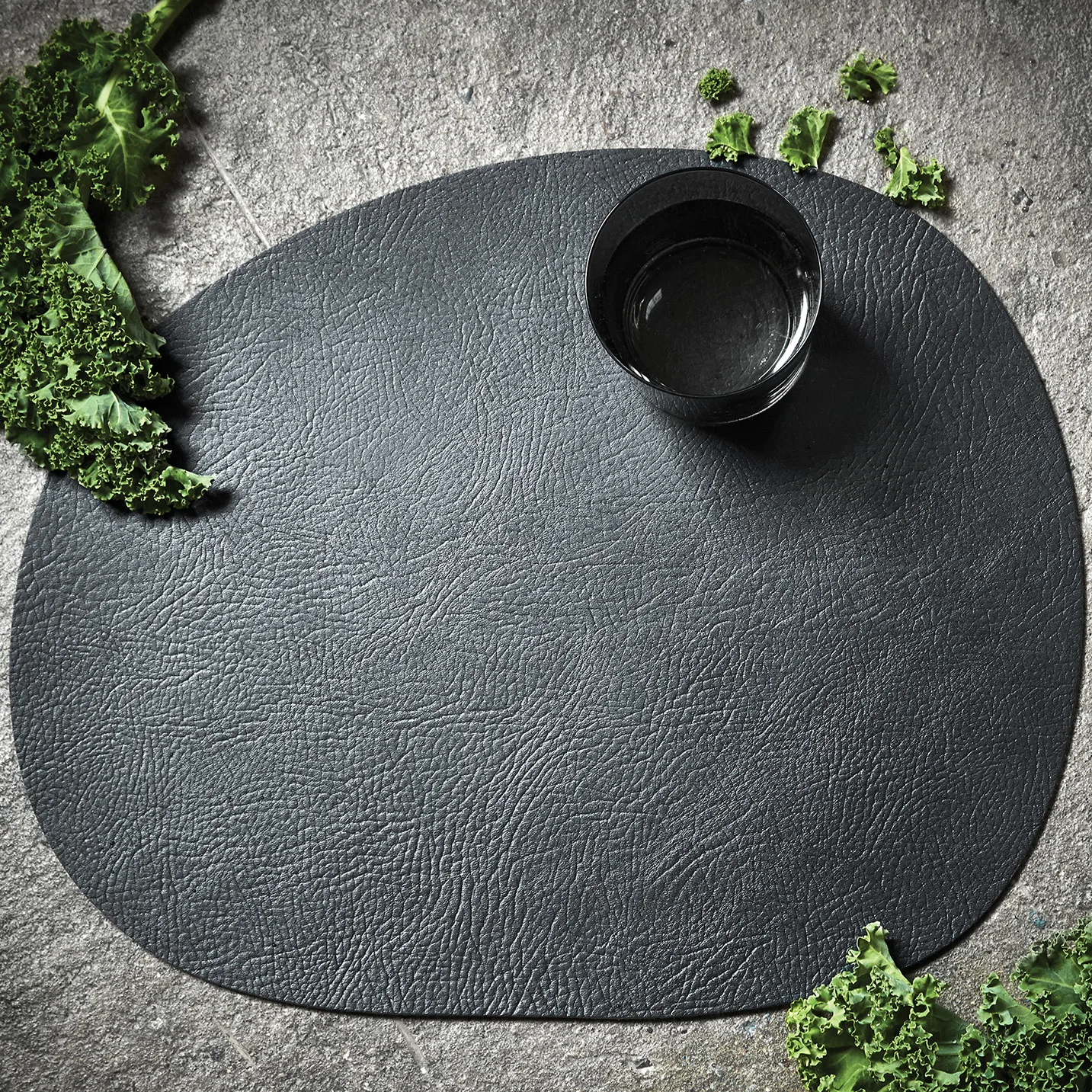 Set de table Raw cuir, Black buffalo (noir) Aida