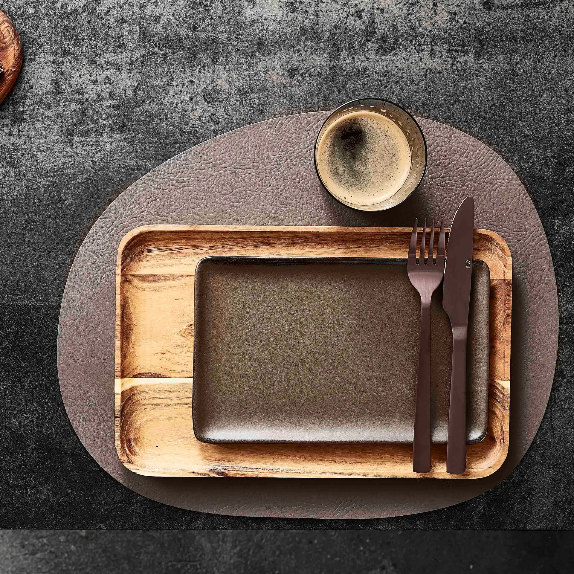 Set de table Raw cuir, Dusty rose buffalo Aida