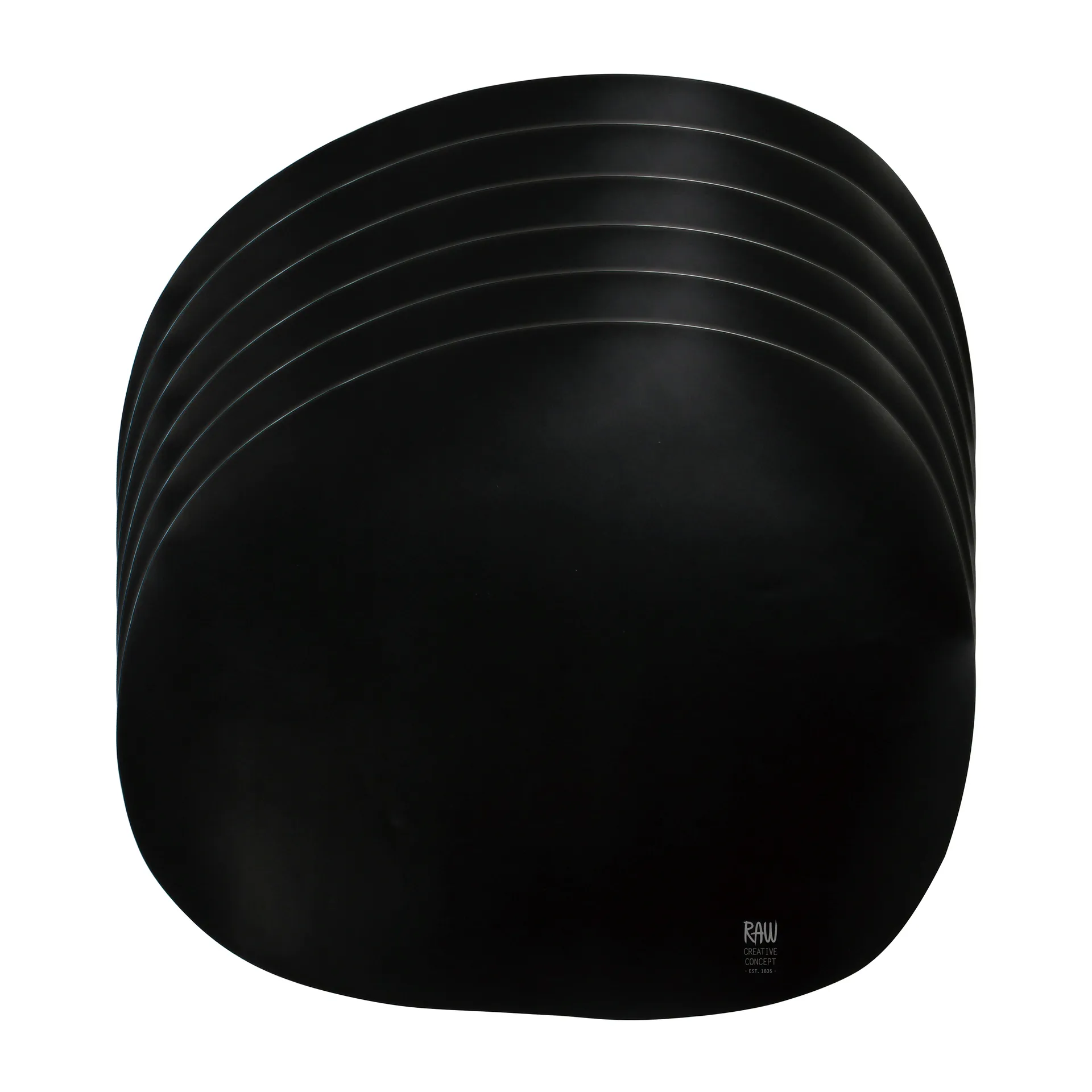 Set de table Raw silicone, lot de 6, Noir Aida