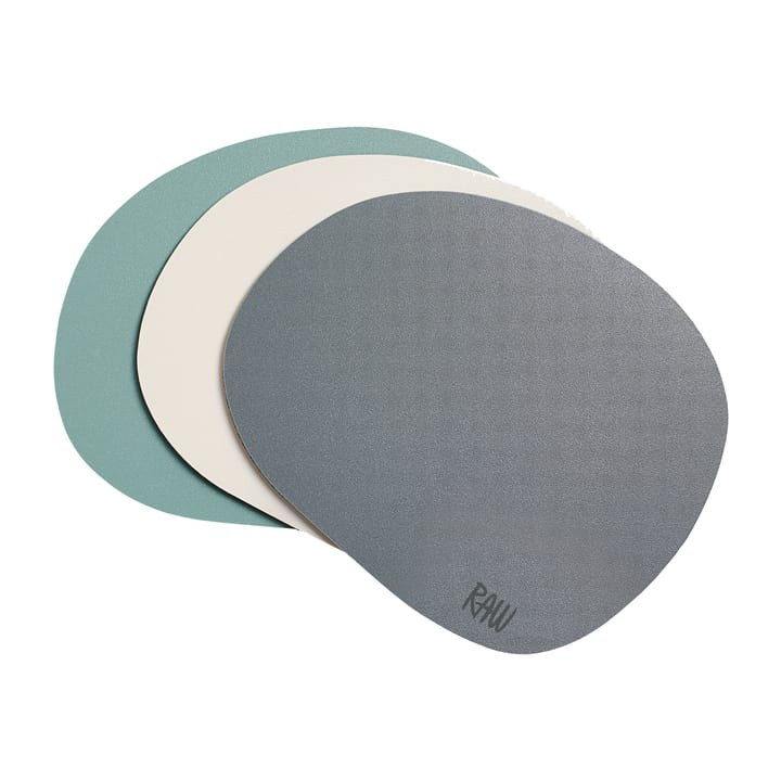 Sous-verre Raw silicone, lot de 6, Gris Aida