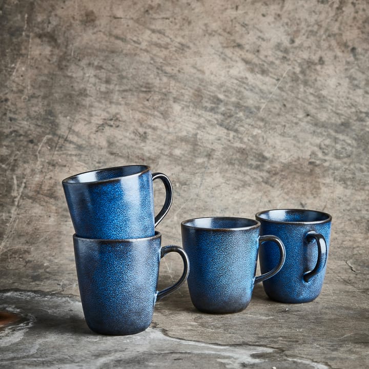 Tasse avec poignée Raw 35 cl Lot de 4, Midnight blue Aida