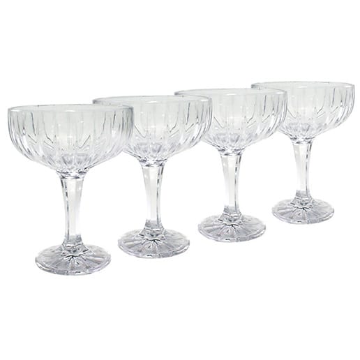 Verre à champagne Relief lot de 4, Clair Aida
