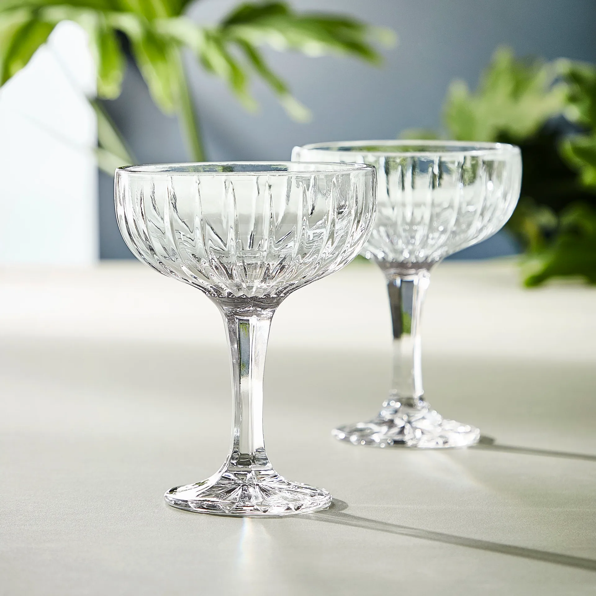 Verre à champagne Relief lot de 4, Clair Aida