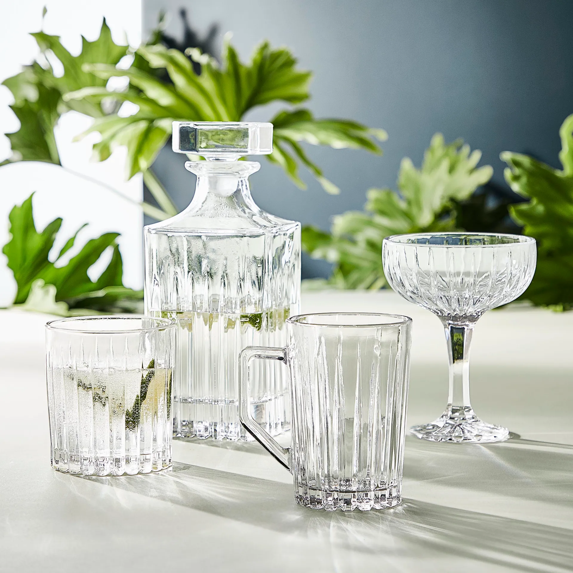 Verre à champagne Relief lot de 4, Clair Aida