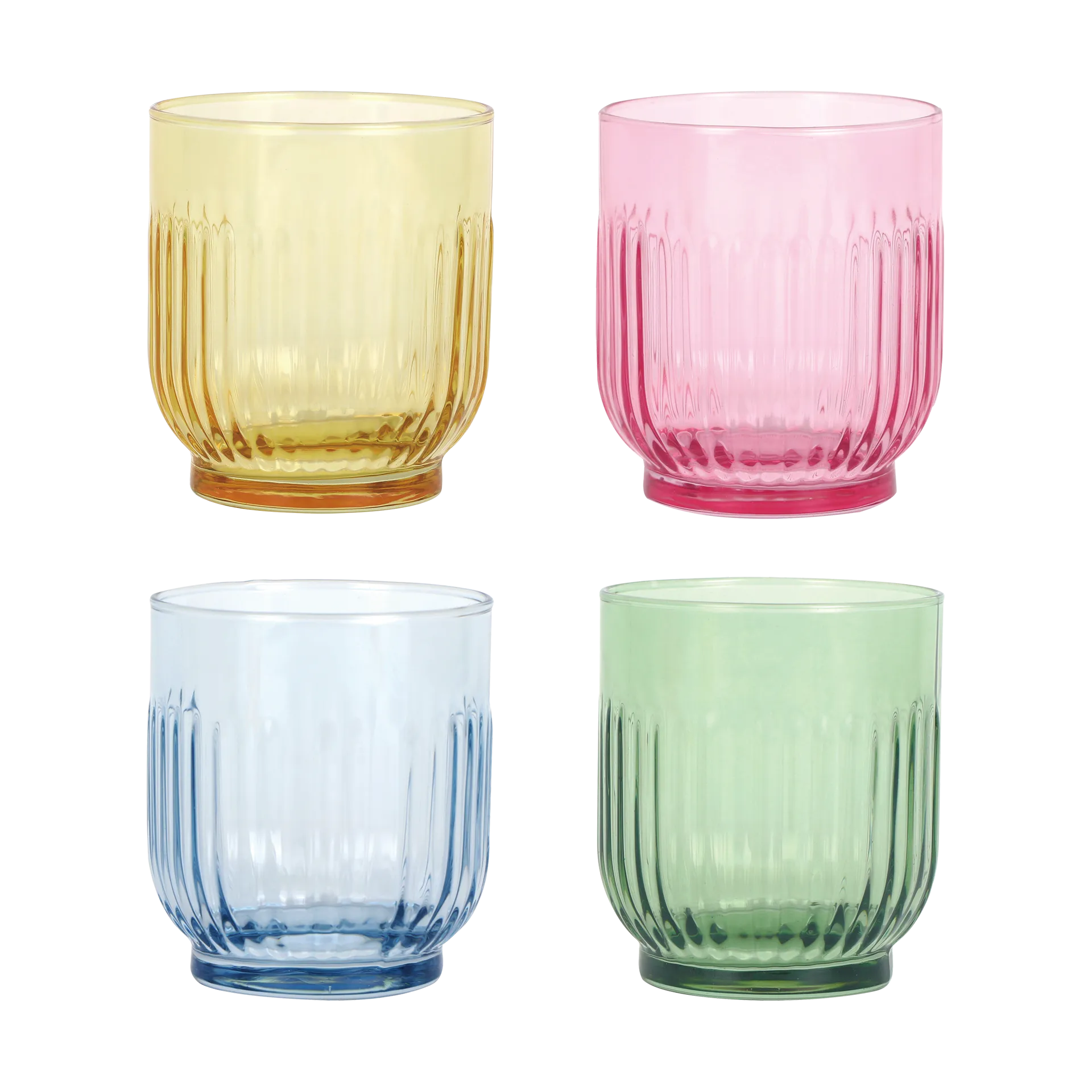Verre Aida 33 cl Lot de 4, Ambre, rouge, bleu clair, vert Aida
