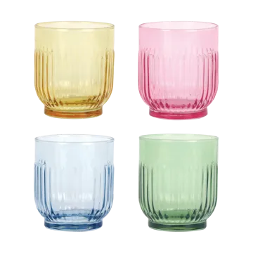 Verre Aida 33 cl Lot de 4 - Ambre, rouge, bleu clair, vert - Aida