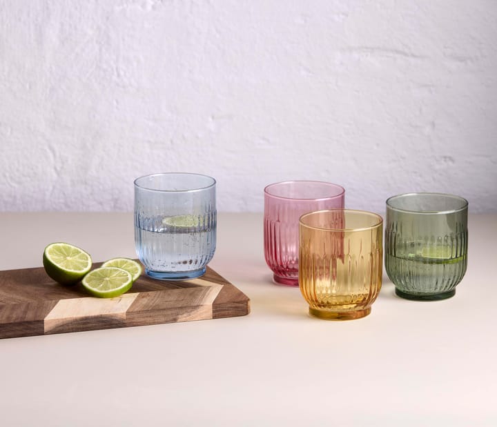 Verre Aida 33 cl Lot de 4, Ambre, rouge, bleu clair, vert Aida
