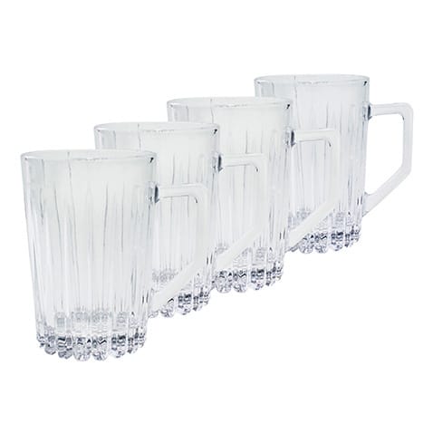 Verre avec anse Relief lot de 4 - Clair - Aida