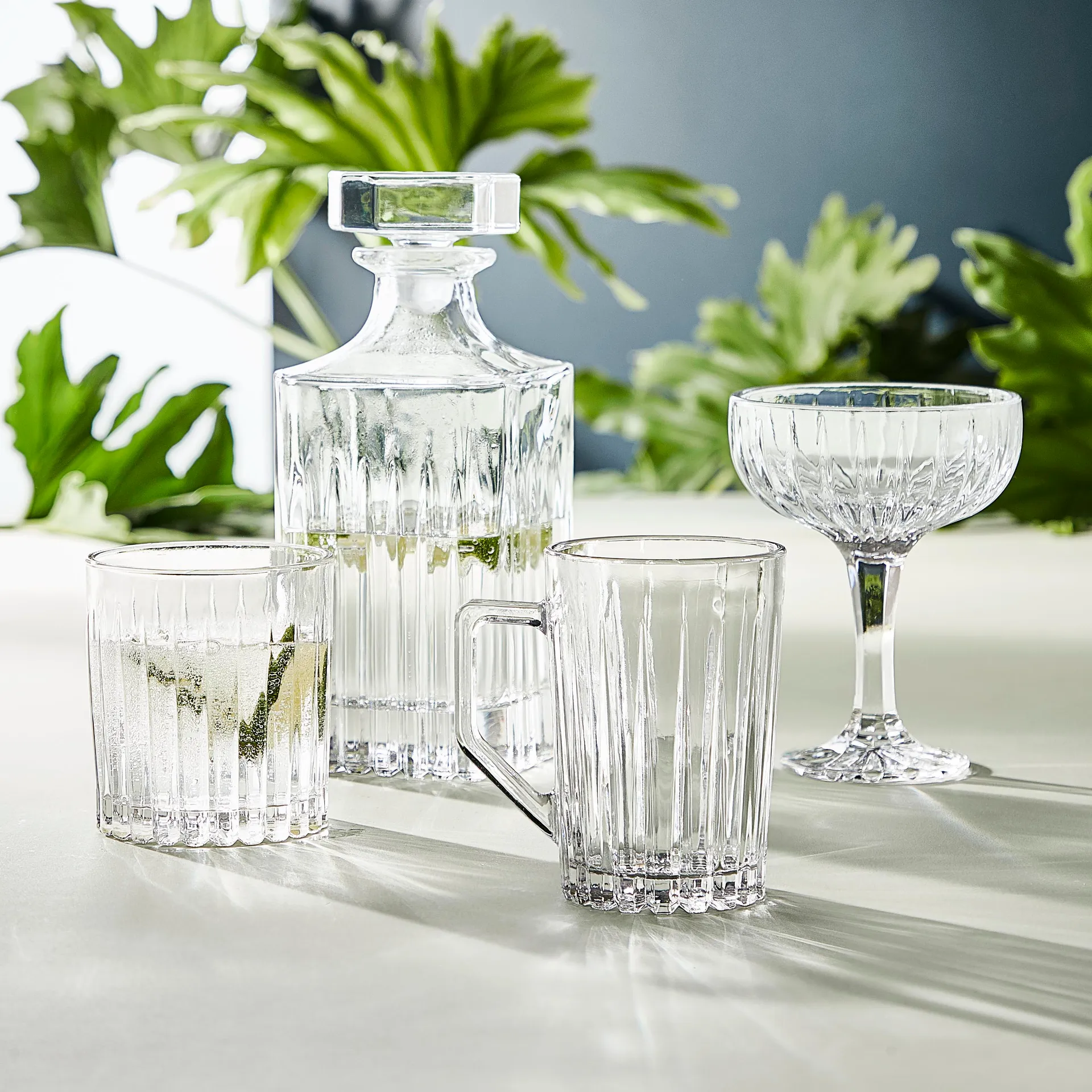 Verre avec anse Relief lot de 4, Clair Aida