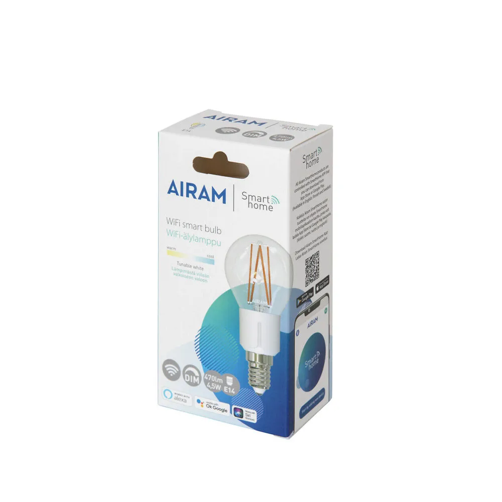 Ampoule à filament LED Airam Smarta Hem Filament LED-klot, clair e14, 5w Airam
