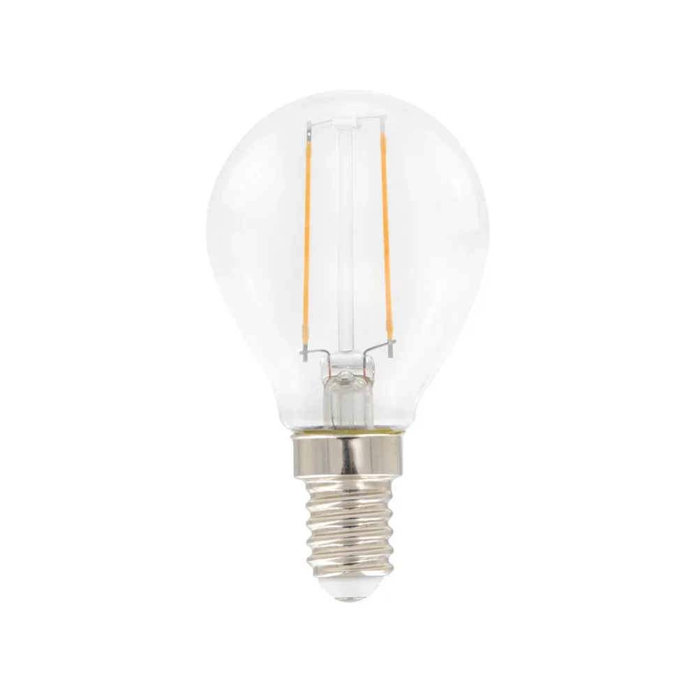 Ampoule à filament LED Airam - source de lumière en forme de boule, clair, non-dimmable e14, 2w Airam