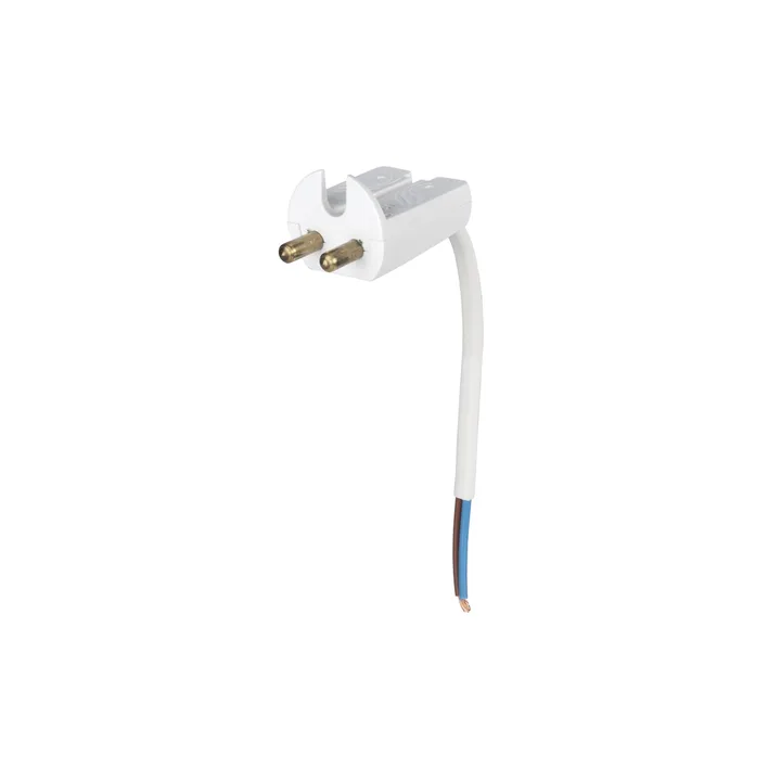 Fiche pour luminaire avec mise à la terre et câble de 14 cm - blanc, avec câble de 11 cm, non mis à la terre - Airam