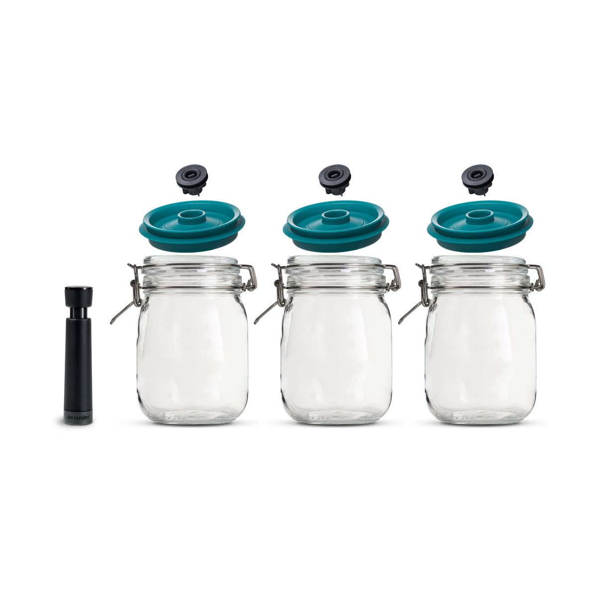 Airtender Bouchons sous vide Airtender pour bocaux, lot de 3 1,5L
