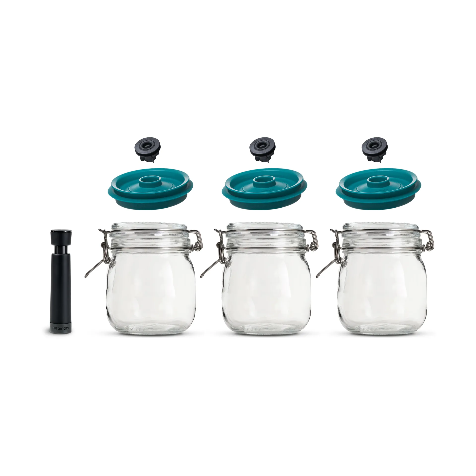 Bouchons sous vide Airtender pour bocaux, lot de 3, 1L Airtender