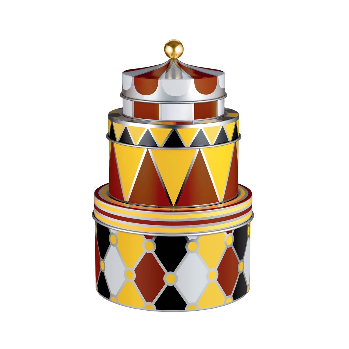 Alessi Boîte de rangement Circus lot de 3 | Design Scandinave | Bocaux de conservation | Multi