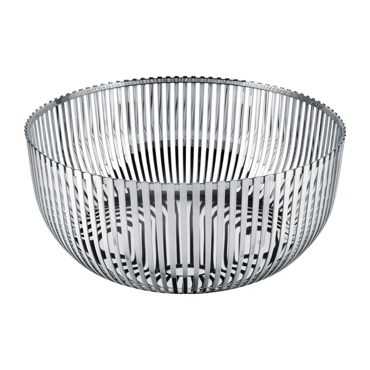 Coupe à fruits avec sa passoire en acier chromé fabrication italienne
