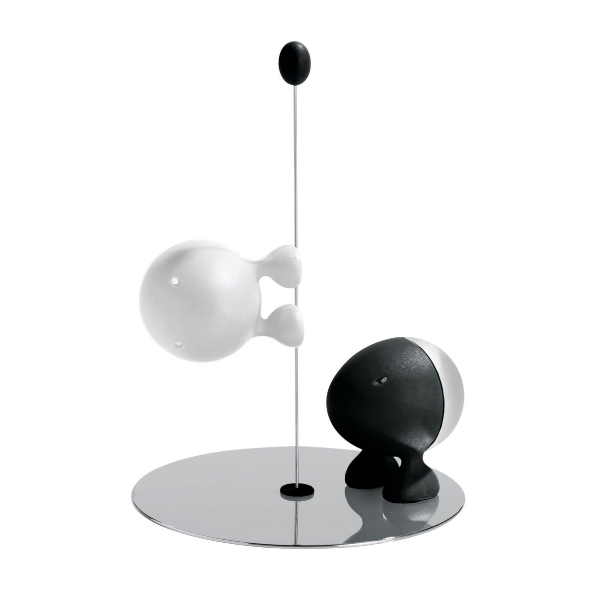 Alessi Ensemble sel et poivre Lilliput Noir-blanc | Design Scandinave | Salières & poivrières | Argenté