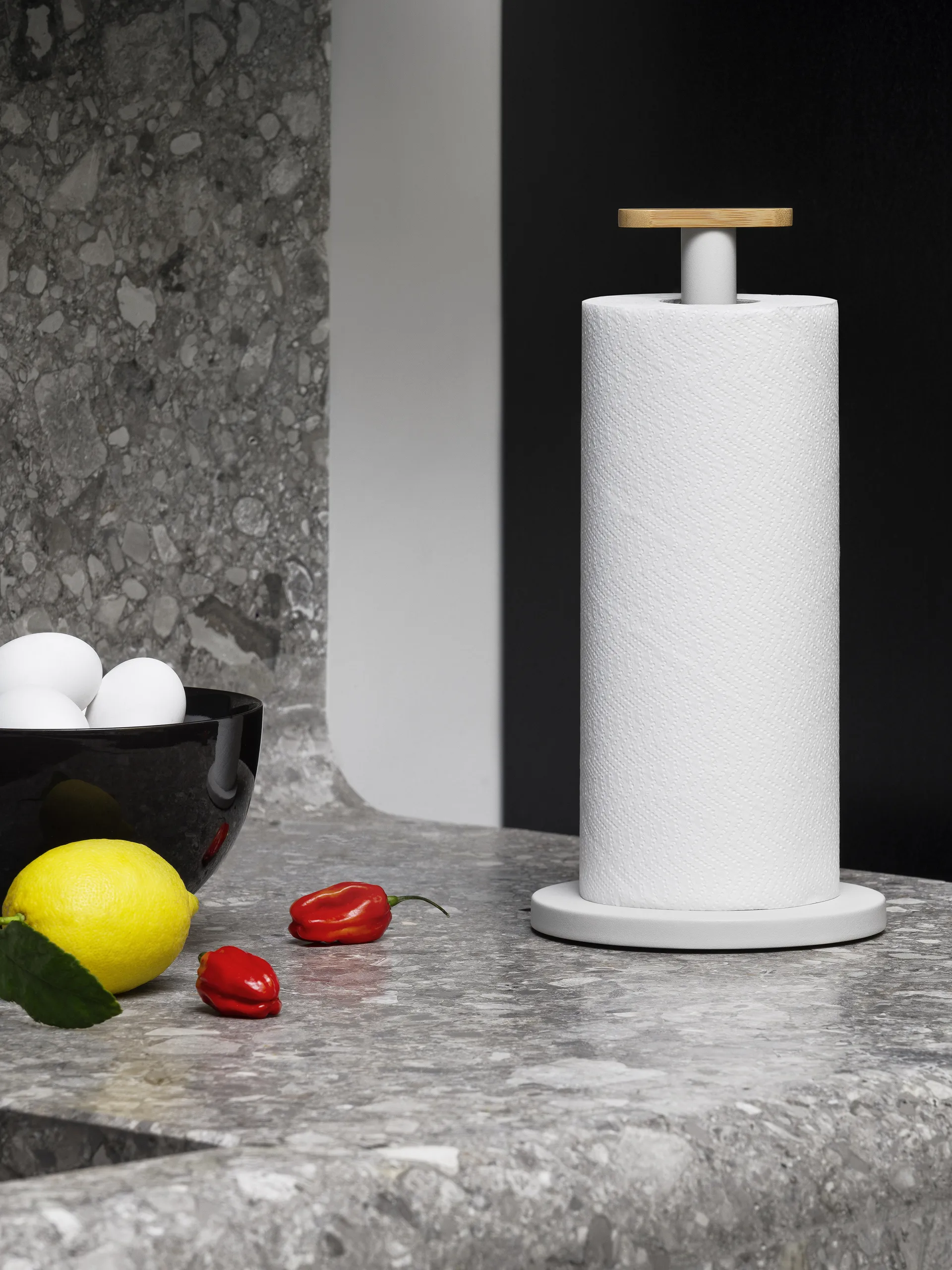 Porte rouleau essuie-tout Mattina, Gris chaud Alessi