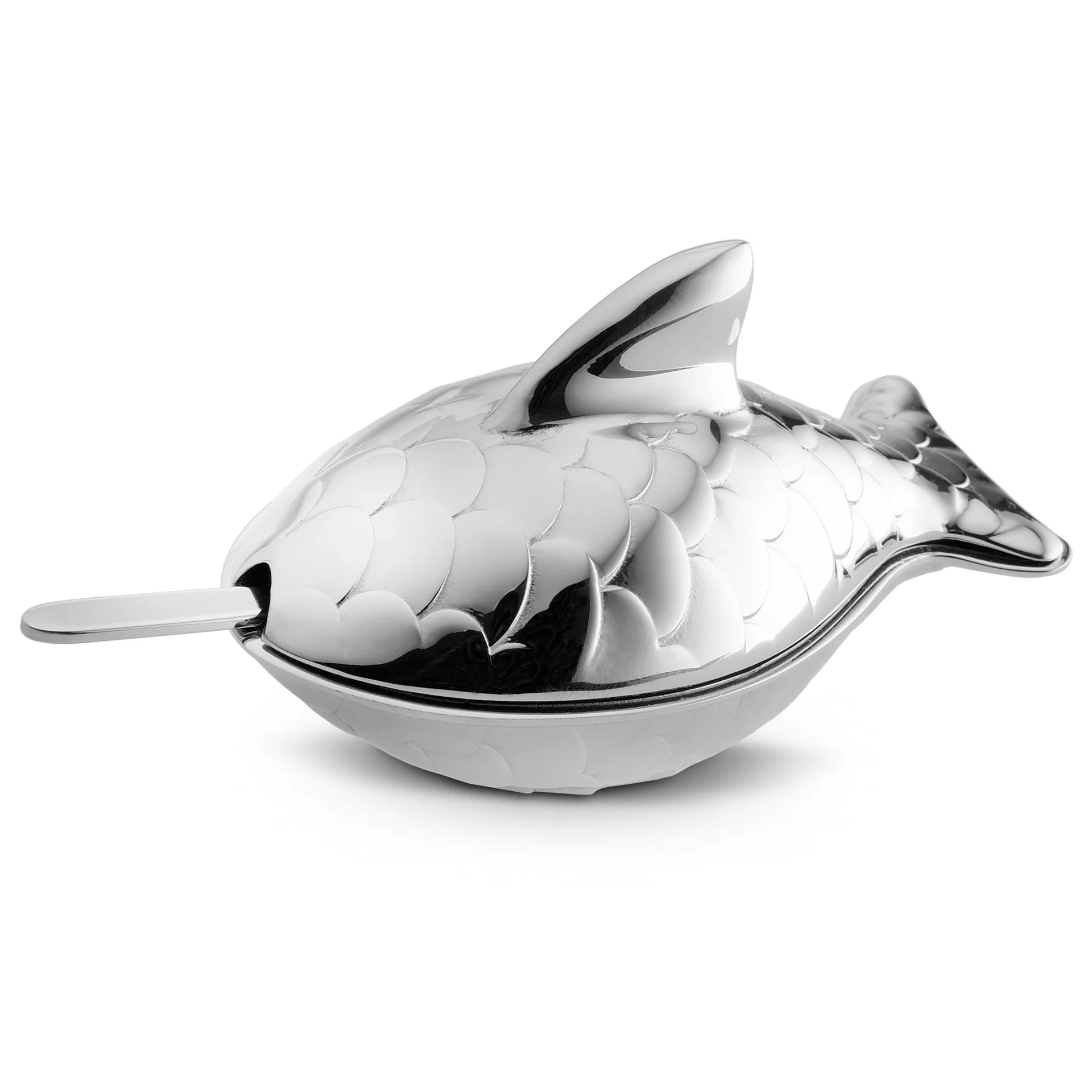 Salière Colombina fish, Acier inoxydable Alessi