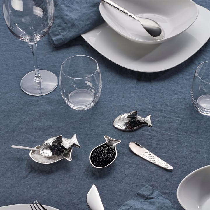 Salière Colombina fish, Acier inoxydable Alessi