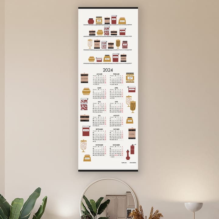 Calendrier à motifs de bocaux de confiture 2024 - 35x90 cm  - Almedahls