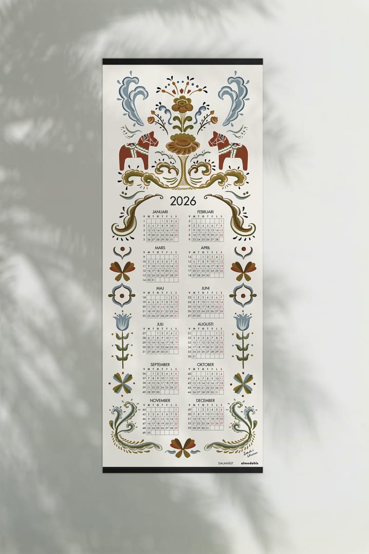 Calendrier Dalahäst 2026, 35x90 cm Almedahls