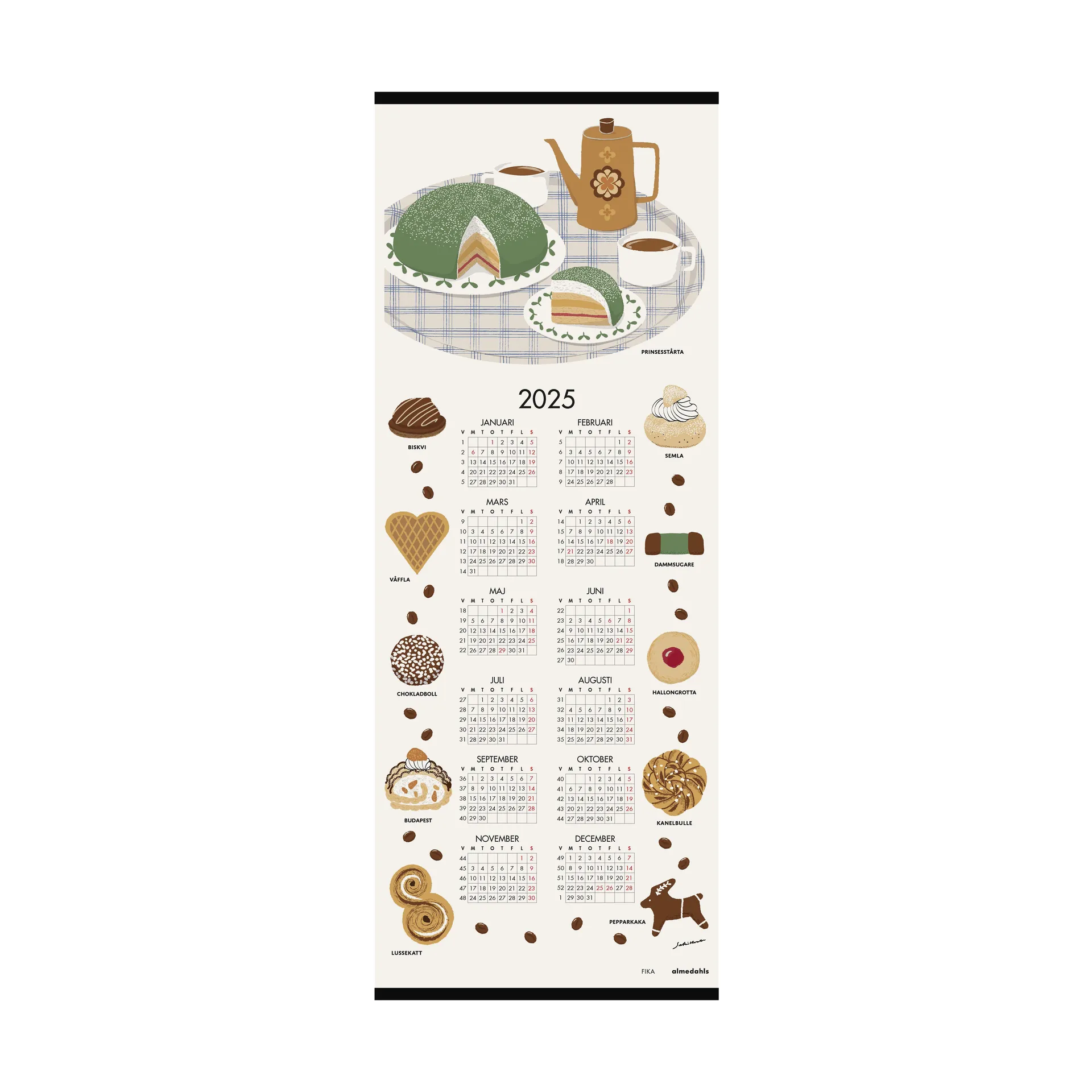 Calendrier Fika 2025, 35x90 cm Almedahls