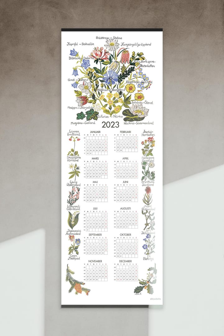 Calendrier "fleurs paysagères" 2023, 35x90 cm Almedahls