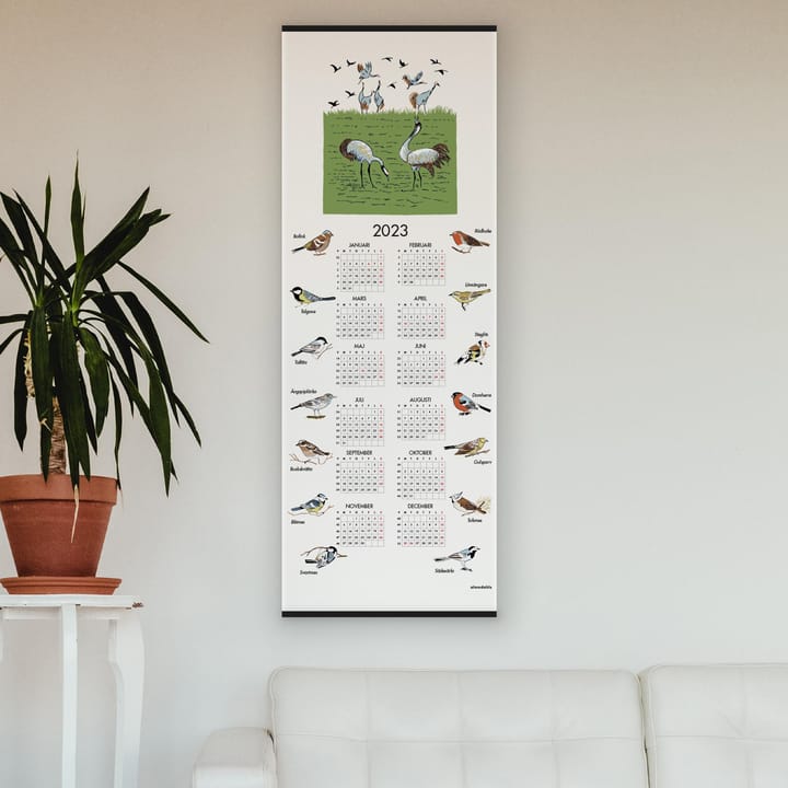 Calendrier "oiseaux de Suède" 2023 - 35x90 cm - Almedahls