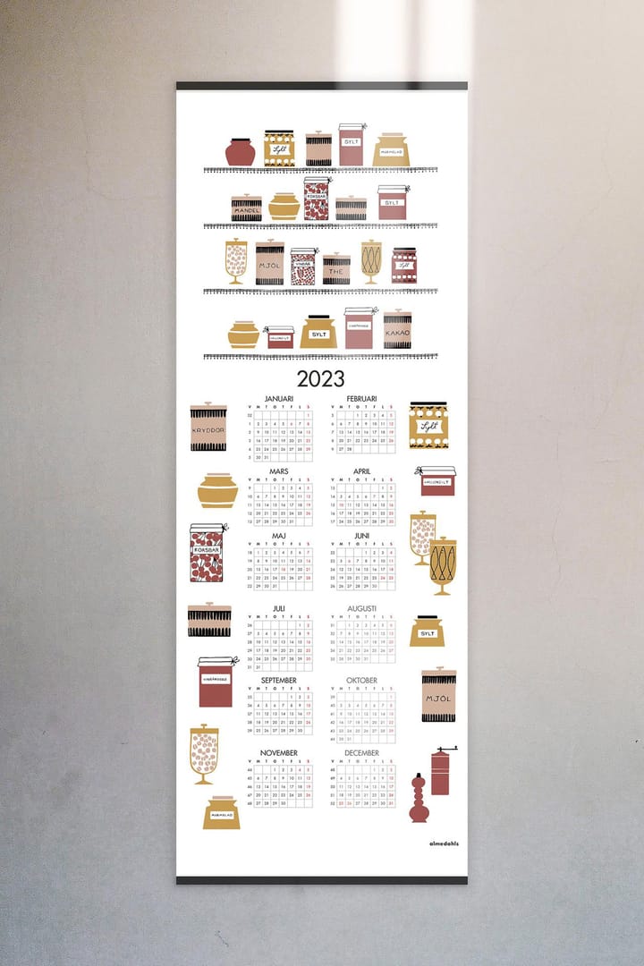 Calendrier " pots à confitures" 2023, 35x90 cm Almedahls