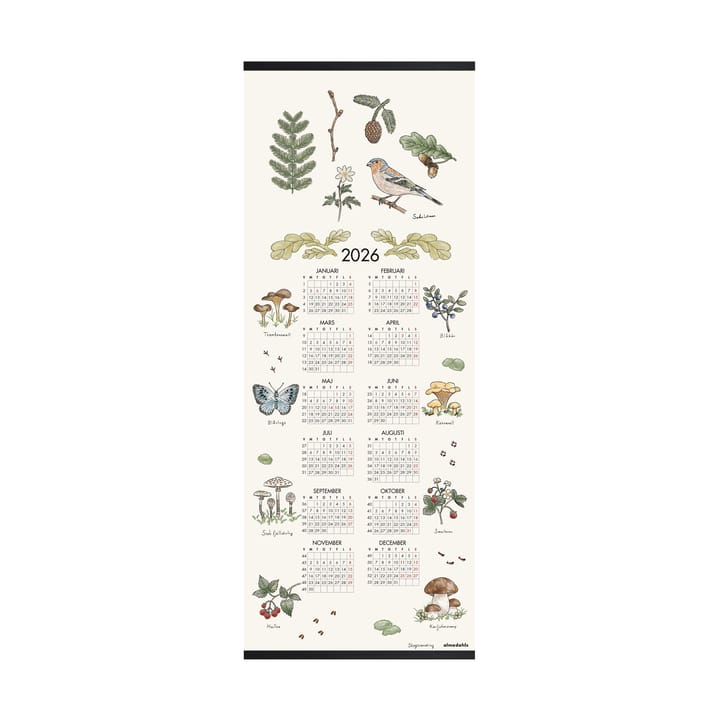 Calendrier Skogsvandring 2026 - 35x90 cm - Almedahls