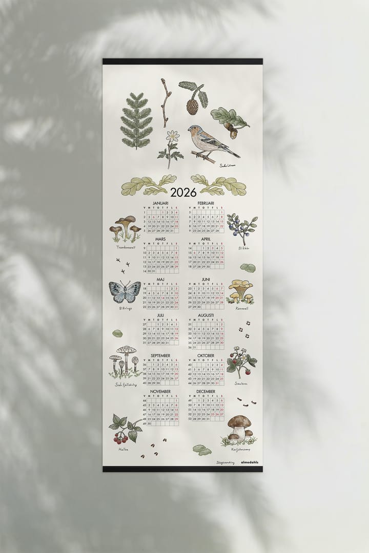 Calendrier Skogsvandring 2026, 35x90 cm Almedahls