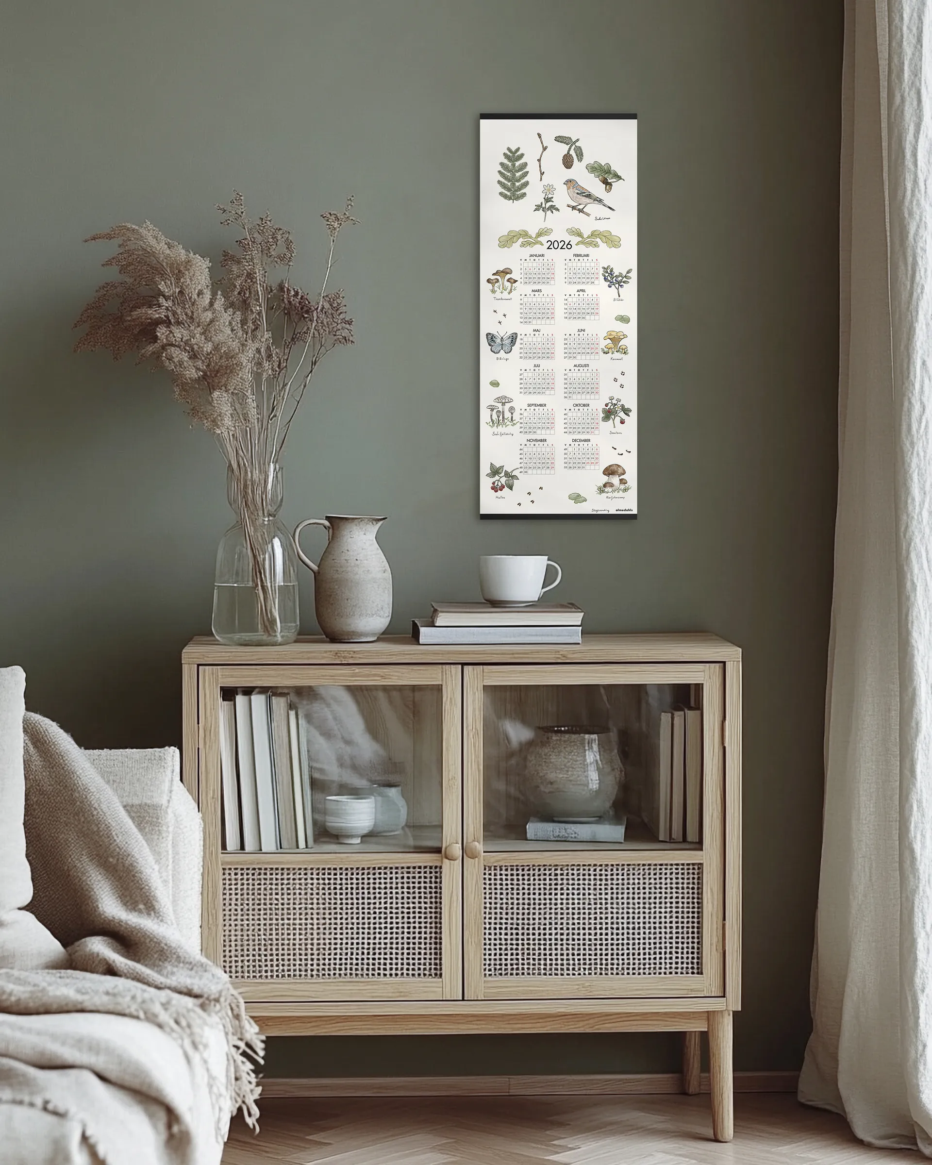 Calendrier Skogsvandring 2026, 35x90 cm Almedahls