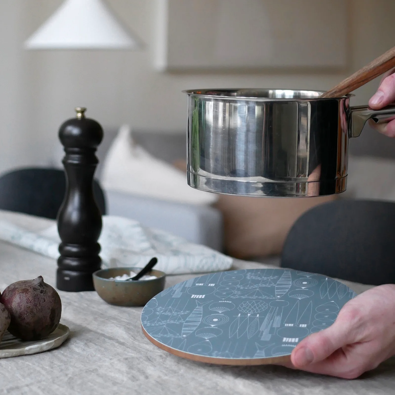 Dessous de plat Picknick Ø21 cm, Gris vert Almedahls