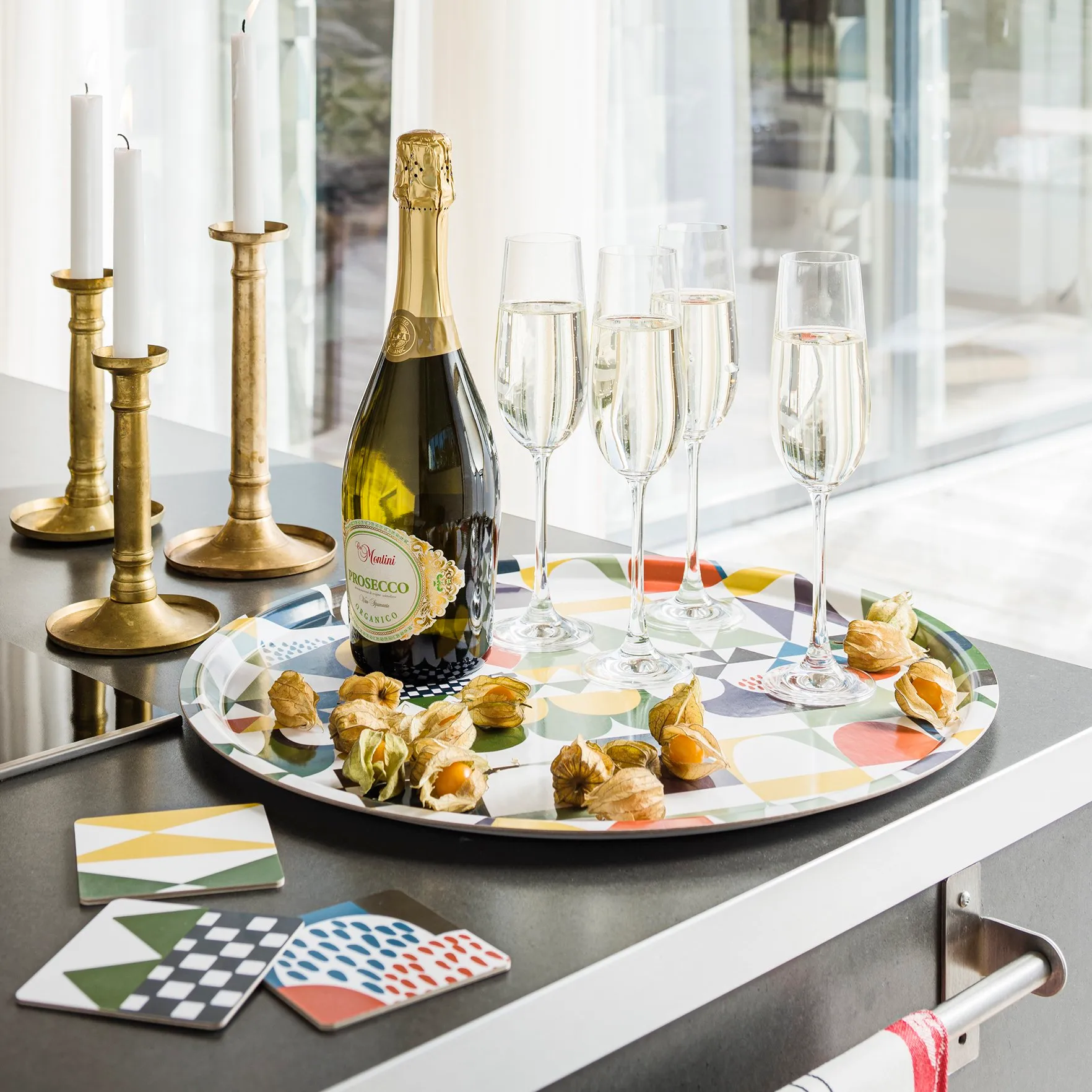 Dessous de verre Bows lot de 4, multi Almedahls